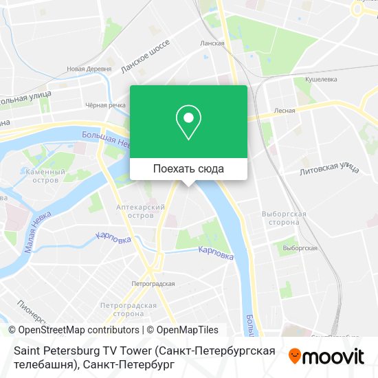 Карта Saint Petersburg TV Tower (Санкт-Петербургская телебашня)