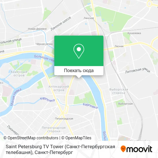 Карта Saint Petersburg TV Tower (Санкт-Петербургская телебашня)