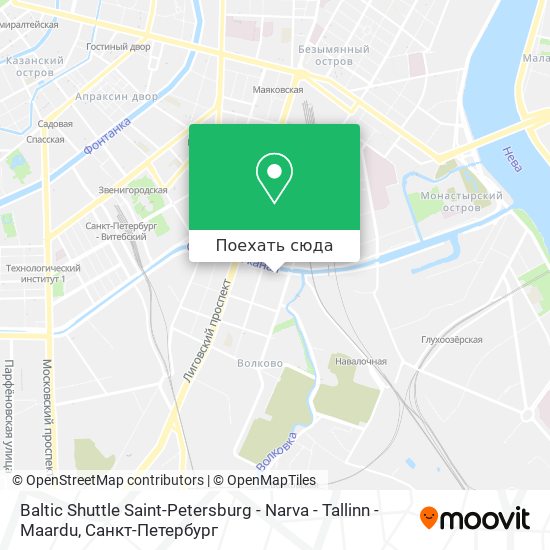 Карта Baltic Shuttle Saint-Petersburg - Narva - Tallinn - Maardu