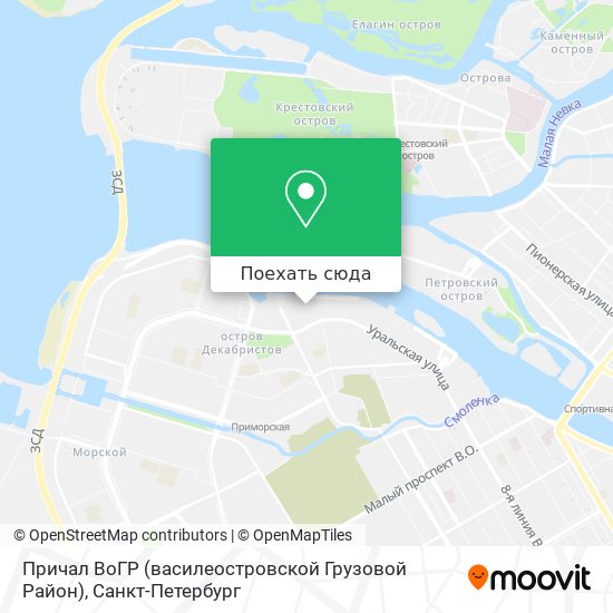 Карта Причал ВоГР (василеостровской Грузовой Район)