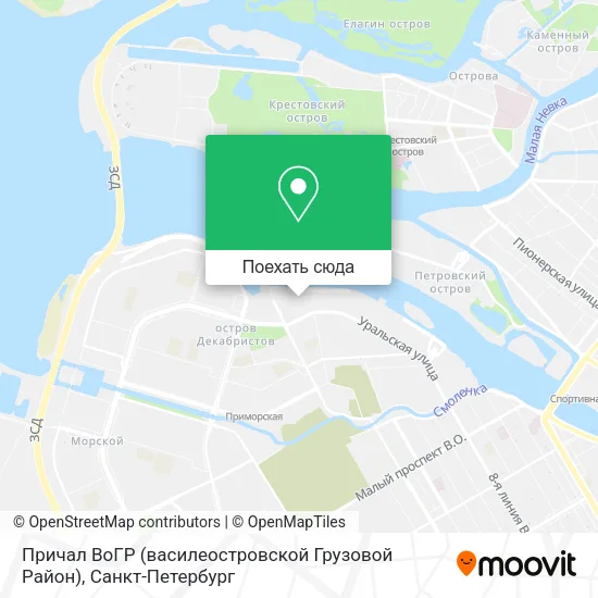 Карта Причал ВоГР (василеостровской Грузовой Район)