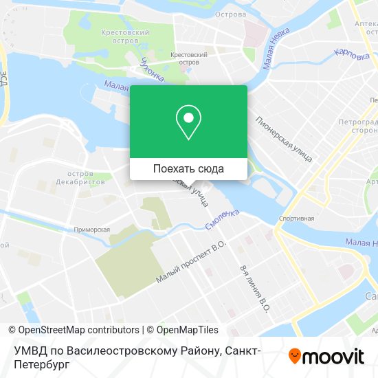 Карта УМВД по Василеостровскому Району