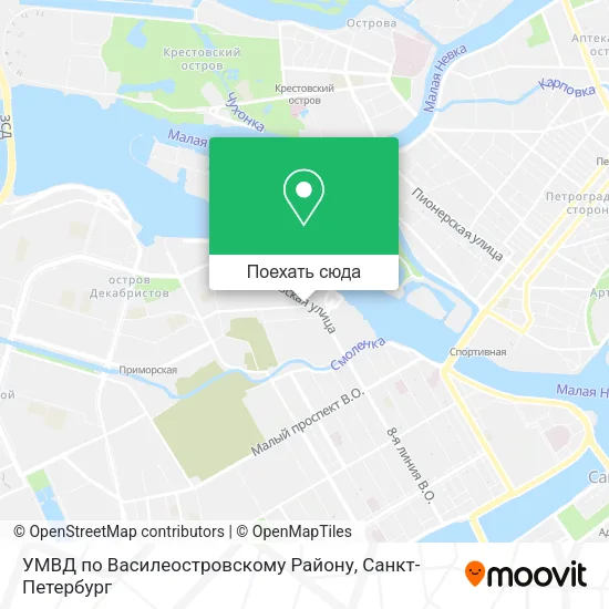 Карта УМВД по Василеостровскому Району