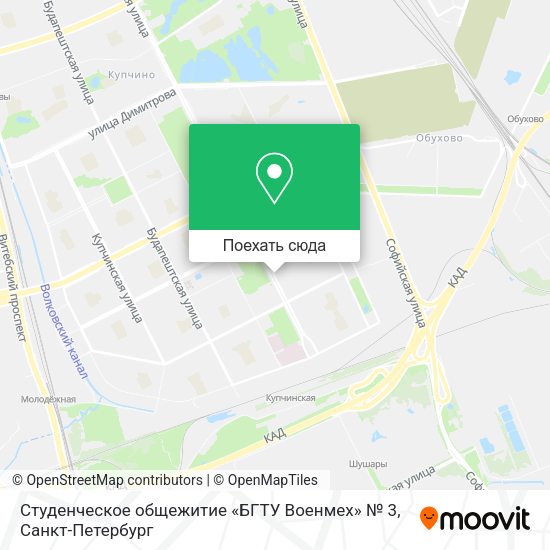 Карта Студенческое общежитие «БГТУ Военмех» № 3