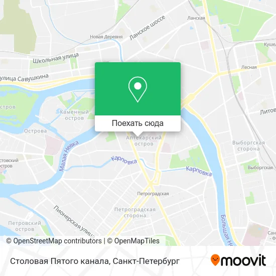 Карта Столовая Пятого канала
