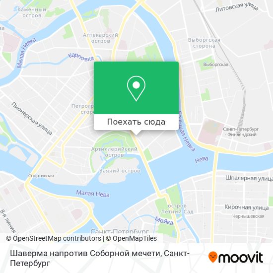 Карта Шаверма напротив Соборной мечети