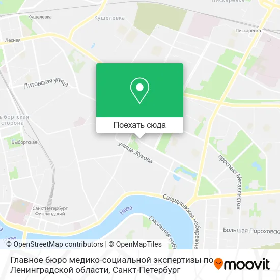 Карта Главное бюро медико-социальной экспертизы по Ленинградской области