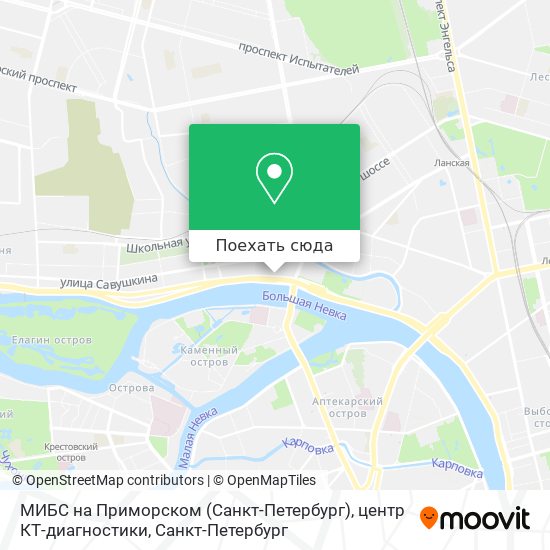 Карта МИБС на Приморском (Санкт-Петербург), центр КТ-диагностики
