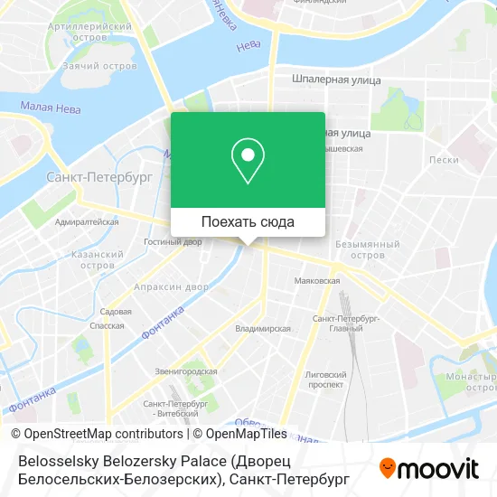 Карта Belosselsky Belozersky Palace (Дворец Белосельских-Белозерских)