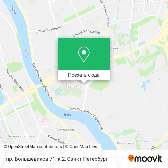 Карта пр. Большевиков 71, к.2