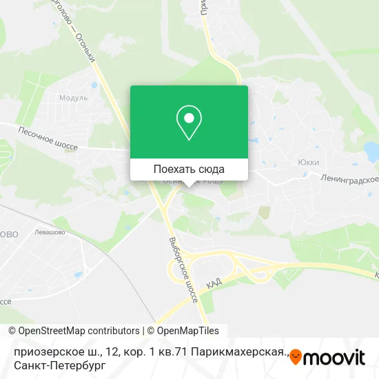 Карта приозерское ш., 12, кор. 1 кв.71 Парикмахерская.
