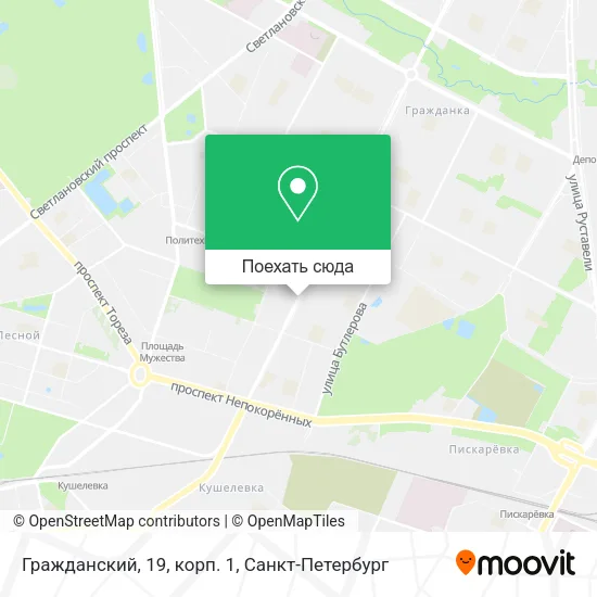 Карта Гражданский, 19, корп. 1