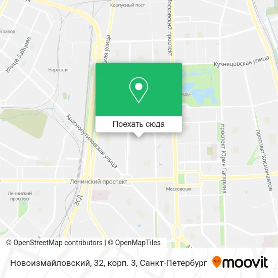 Карта Новоизмайловский, 32, корп. 3