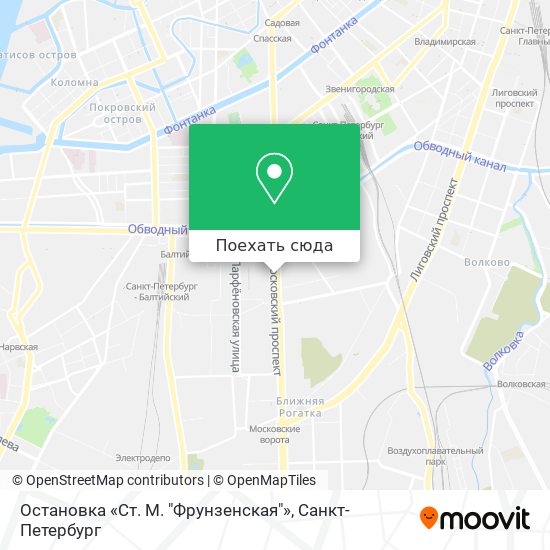 Карта Остановка «Ст. М. "Фрунзенская"»