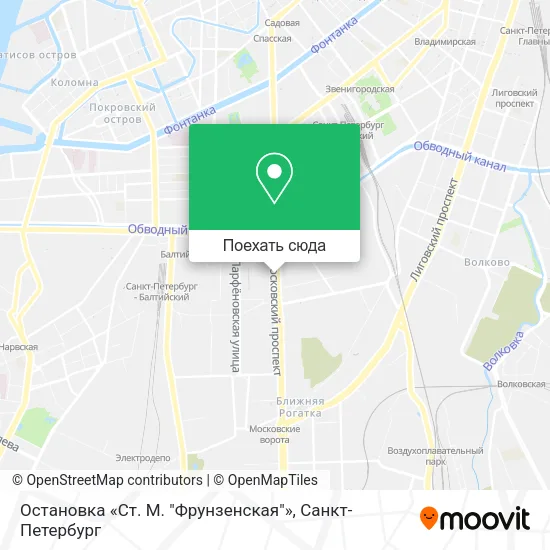 Карта Остановка «Ст. М. "Фрунзенская"»