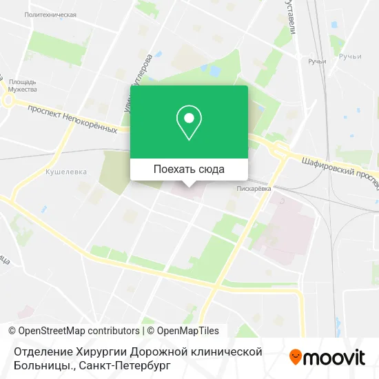 Карта Отделение Хирургии Дорожной клинической Больницы.
