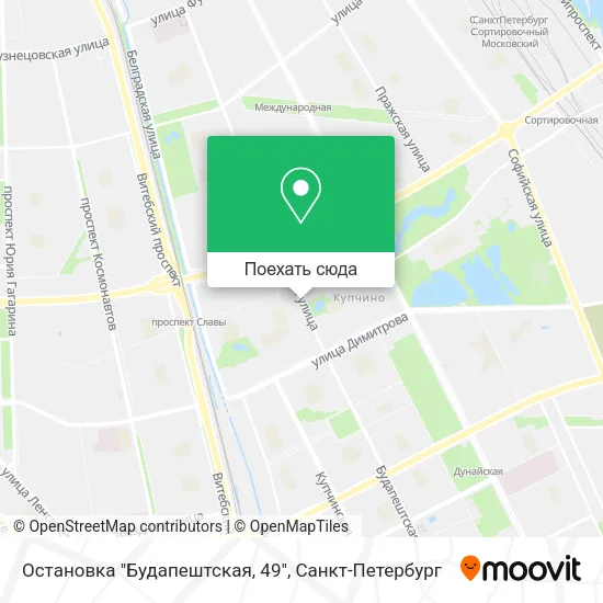 Карта Остановка "Будапештская, 49"