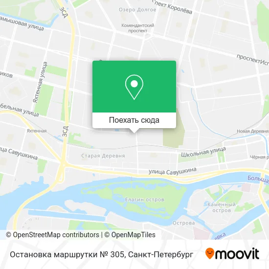 Карта Остановка маршрутки № 305