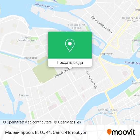Карта Малый просп. В. О., 44