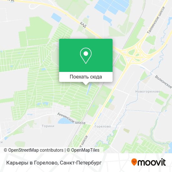 Карта Карьеры в Горелово