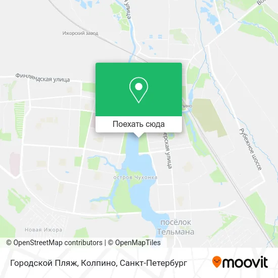 Карта Городской Пляж, Колпино