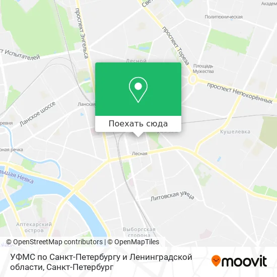 Карта УФМС по Санкт-Петербургу и Ленинградской области