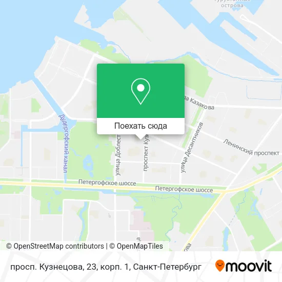 Карта просп. Кузнецова, 23, корп. 1