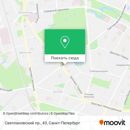 Карта Светлановский пр., 43