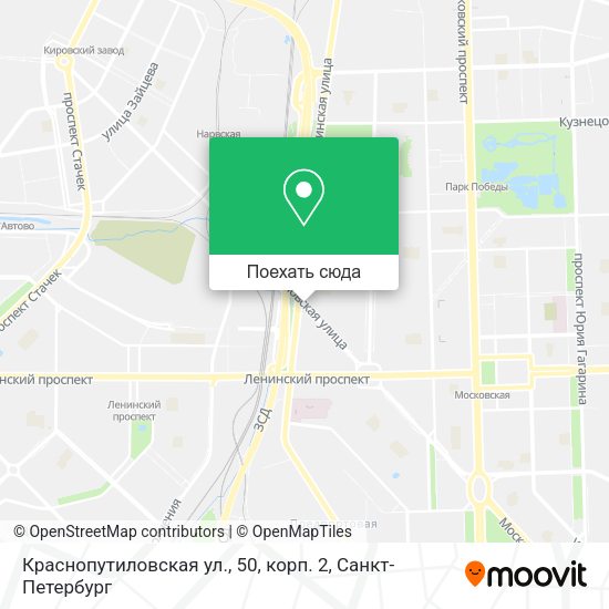 Карта Краснопутиловская ул., 50, корп. 2