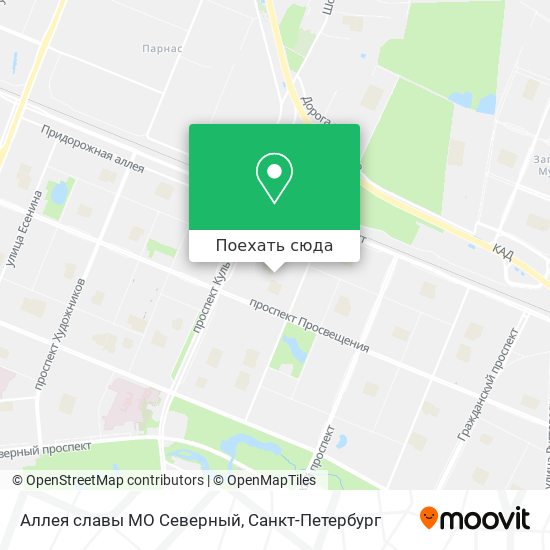 Карта Аллея славы МО Северный