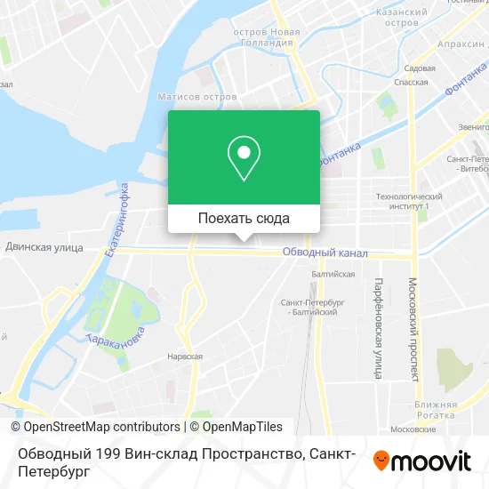 Карта Обводный 199 Вин-склад Пространство