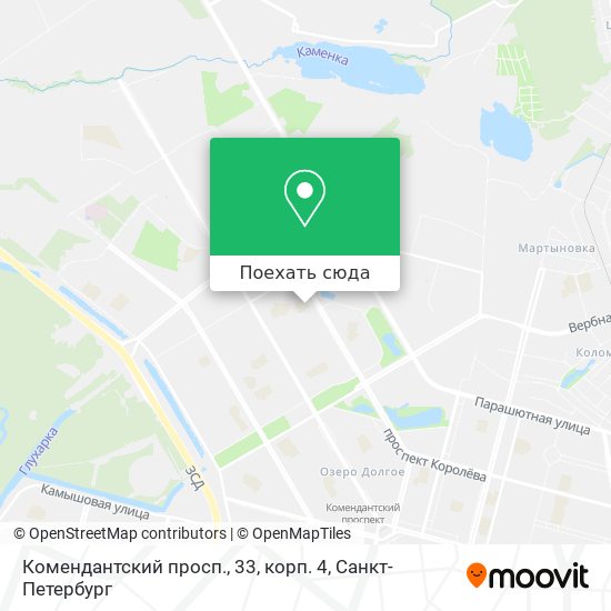 Карта Комендантский просп., 33, корп. 4