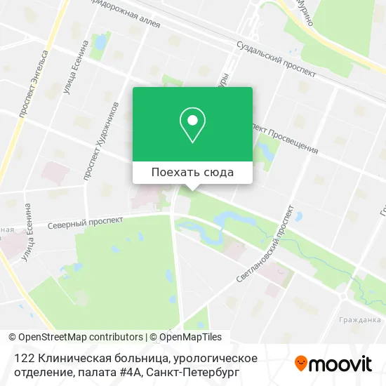 Карта 122 Клиническая больница, урологическое отделение, палата #4А