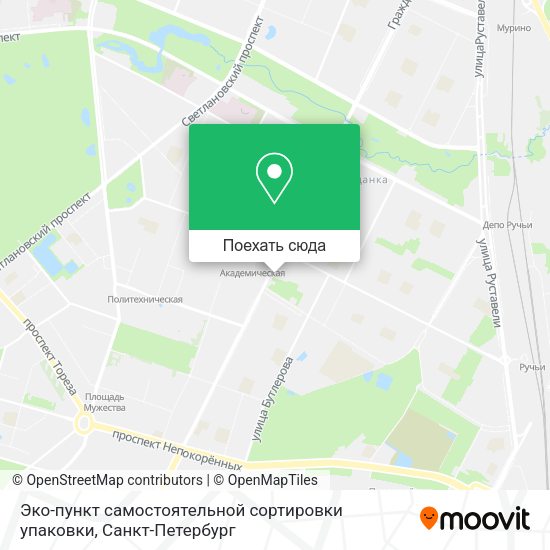 Карта Эко-пункт самостоятельной сортировки упаковки