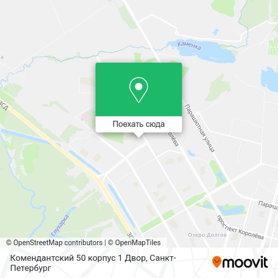 Карта Комендантский 50 корпус 1 Двор