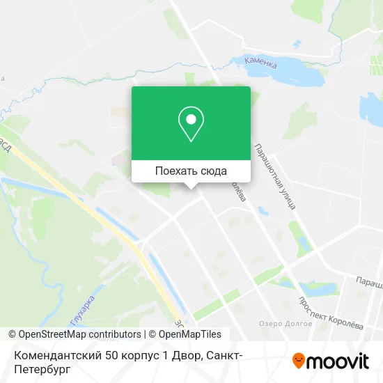 Карта Комендантский 50 корпус 1 Двор