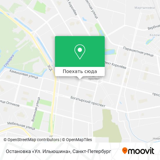 Карта Остановка «Ул. Ильюшина»
