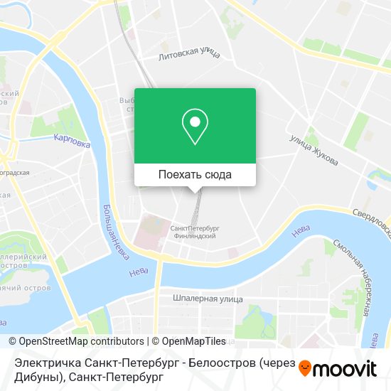 Карта Электричка Санкт-Петербург - Белоостров (через Дибуны)