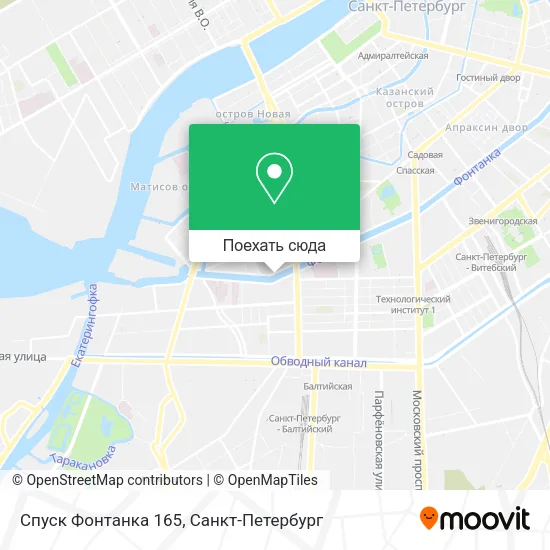 Карта Спуск Фонтанка 165