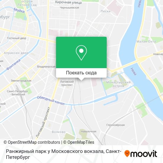 Карта Ранжирный парк у Московского вокзала