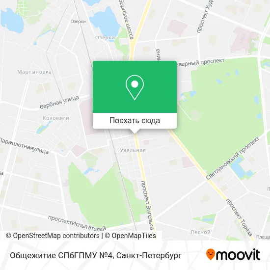 Карта Общежитие СПбГПМУ №4