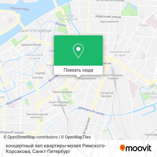 Карта концертный зал квартиры-музея Римского-Корсакова