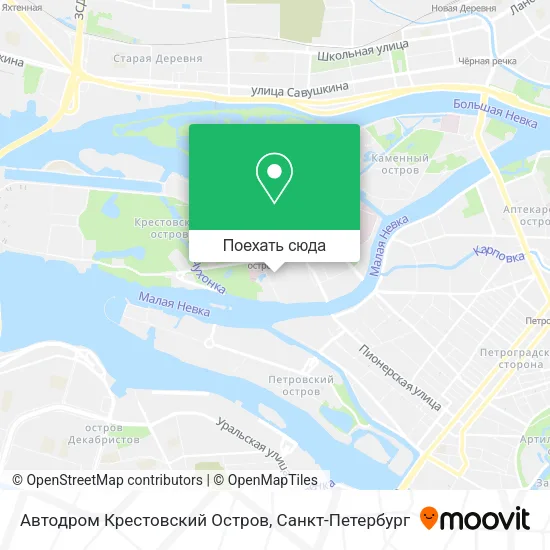 Карта Автодром Крестовский Остров