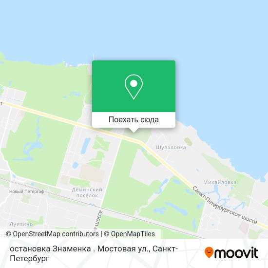 Карта остановка Знаменка . Мостовая ул.