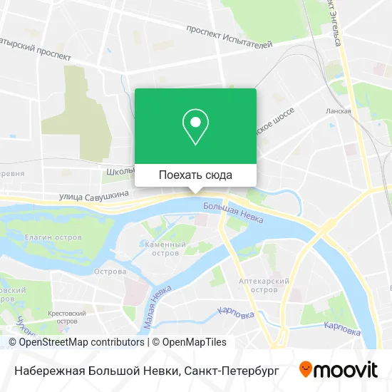 Карта Набережная Большой Невки