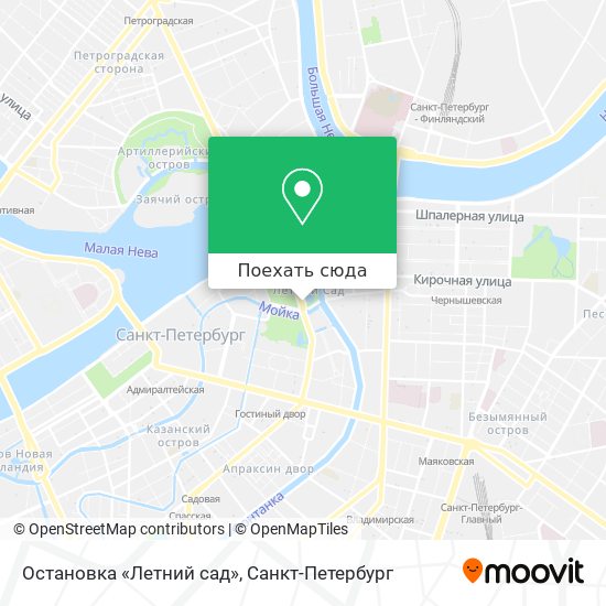 Карта Остановка «Летний сад»