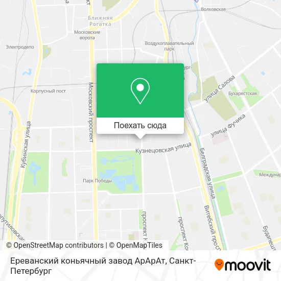 Карта Ереванский коньячный завод АрАрАт