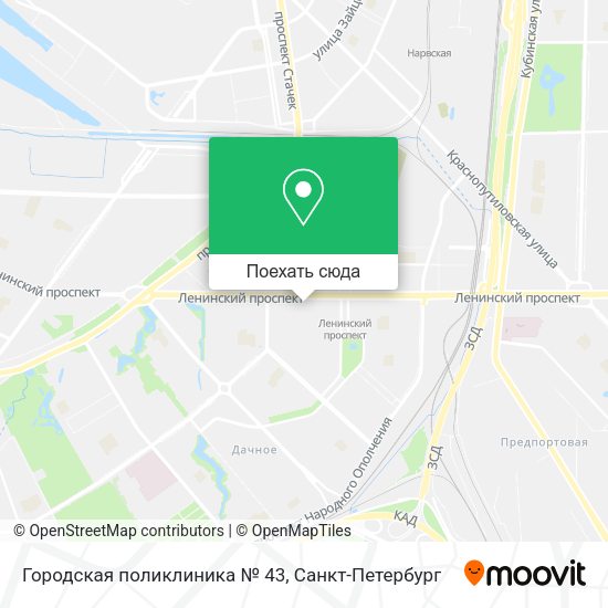 Карта Городская поликлиника № 43