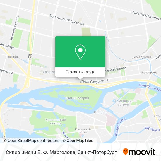 Карта Сквер имени В. Ф. Маргелова
