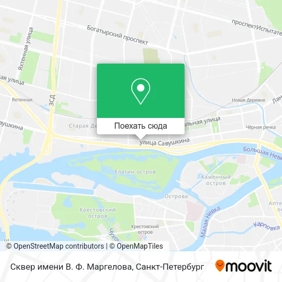 Карта Сквер имени В. Ф. Маргелова